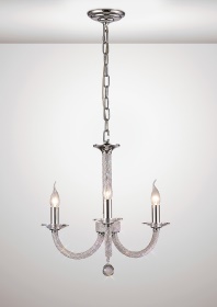 Elena Polished Chrome Crystal Ceiling Lights Diyas Multi Arm Crystal Fittings
